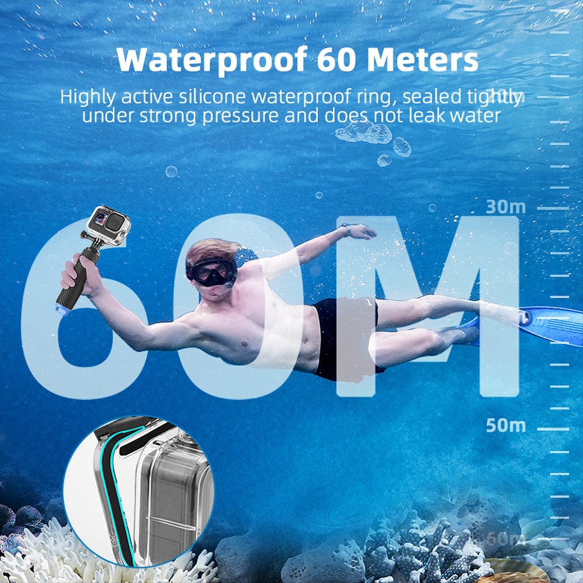 M05K 60M Waterproof Case for G - đánh giá và giá Underwater Camera