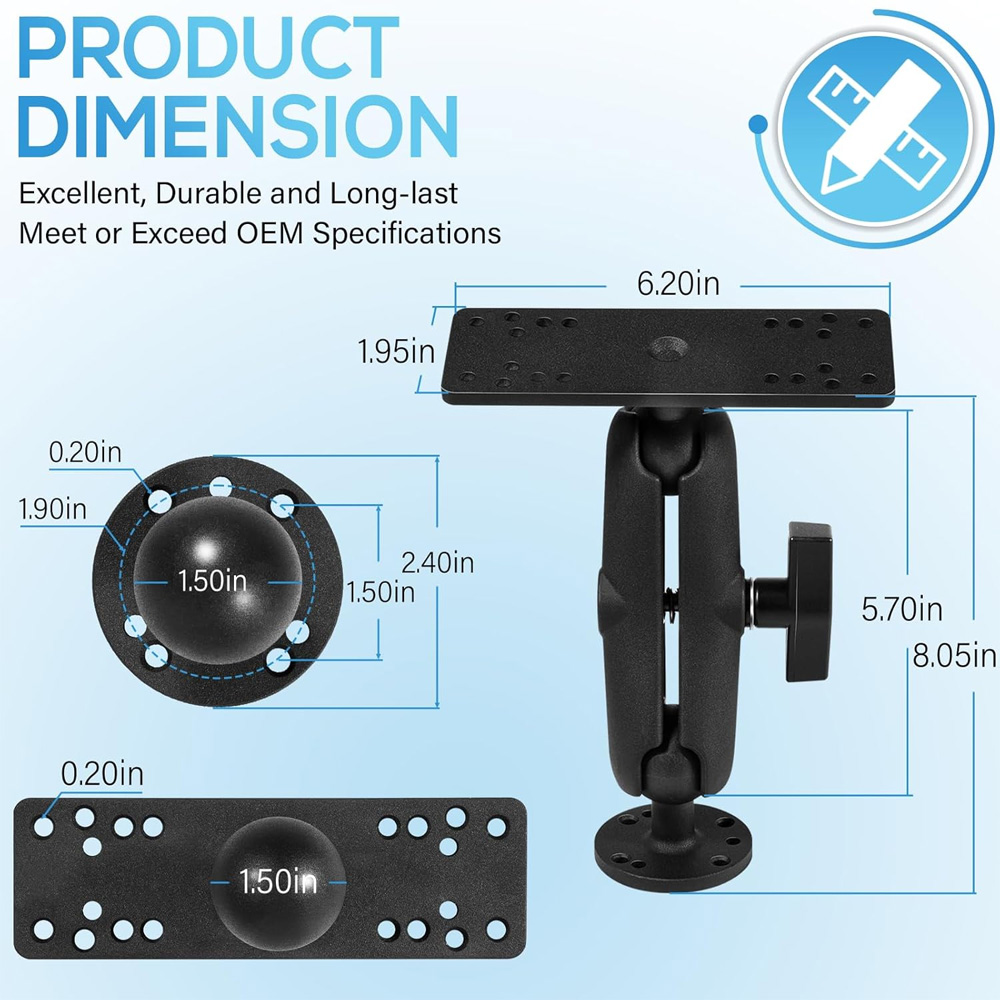 Aluminum Fish Finder Mount wit - đánh giá và giá Fish Finder Mount