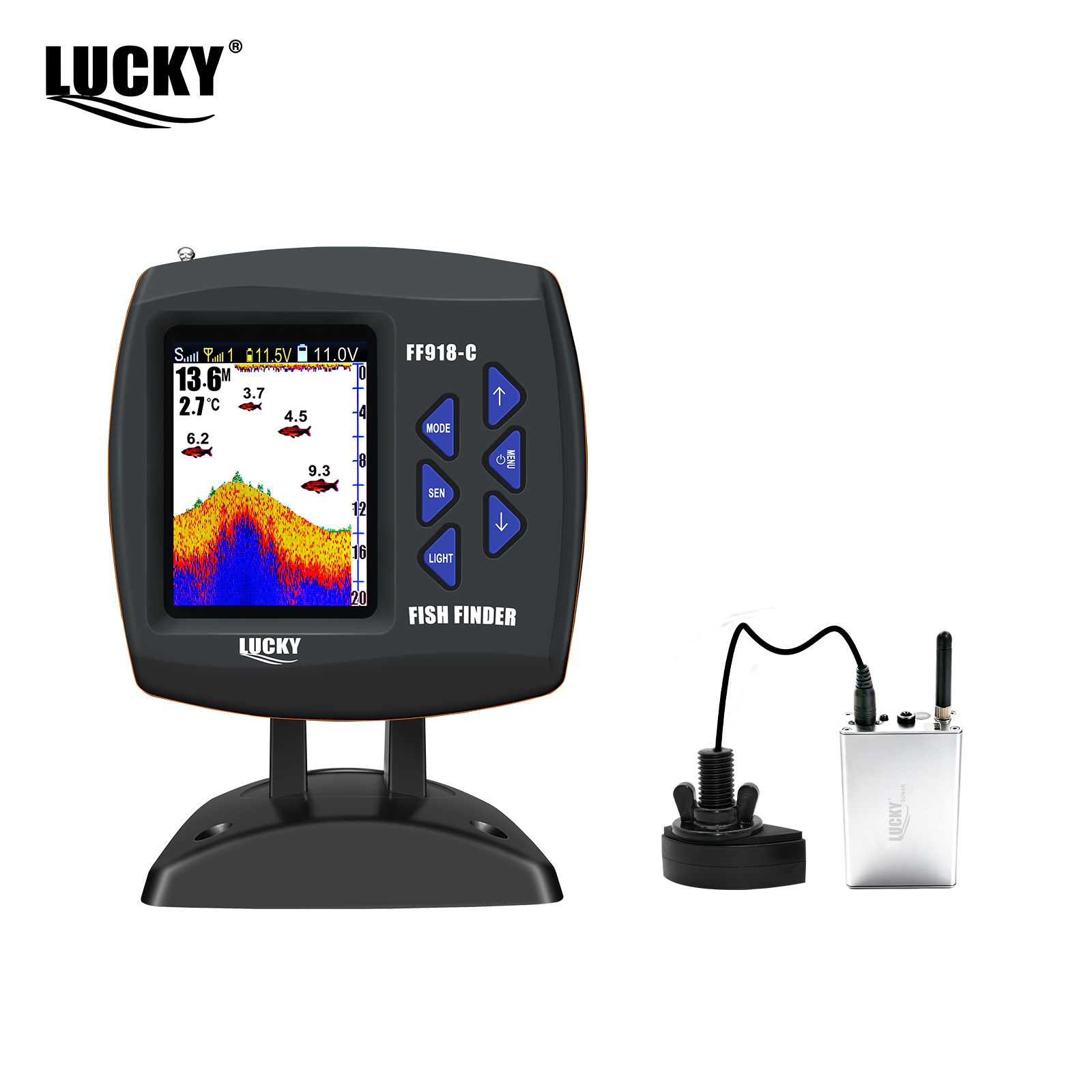 Lucky FF918 Wireless Remote Co - đánh giá và giá Fish Finder Cable