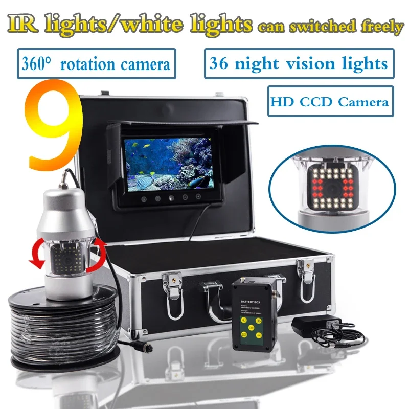 Fish finder F08A 9inch Underwa - đánh giá và giá Fishing Camera