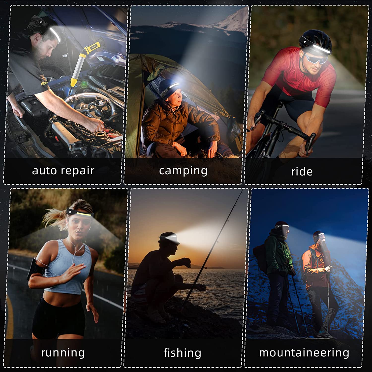 Sensor Headlamp LED Head Flash - đánh giá và giá Fish Finder Battery